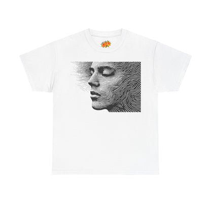 Face Line Drawing Portrait Graphic Art Tee Shirt