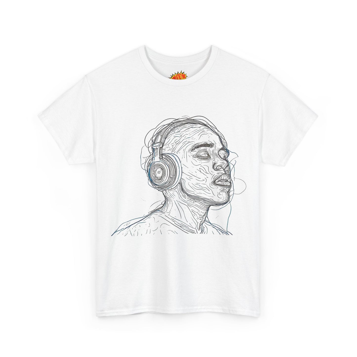 Line Drawing Portrait Graphic Music Art Tee Shirt *Multiple Colors*