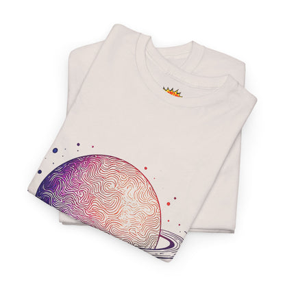 Space Art Ringed Planet Graphic Tee Shirt