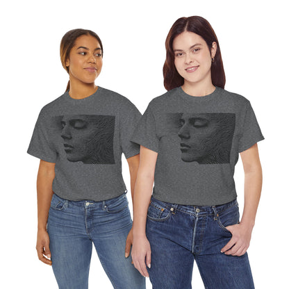 Face Line Drawing Portrait Graphic Art Tee Shirt