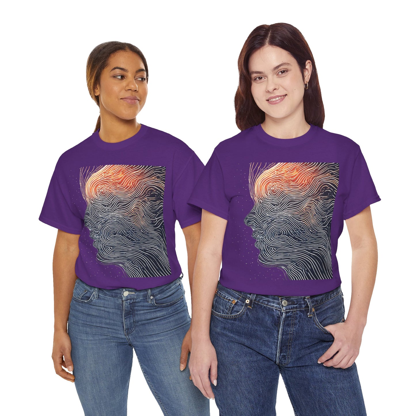 Line Drawing Face Graphic Art Tee Shirt *Multiple Colors*