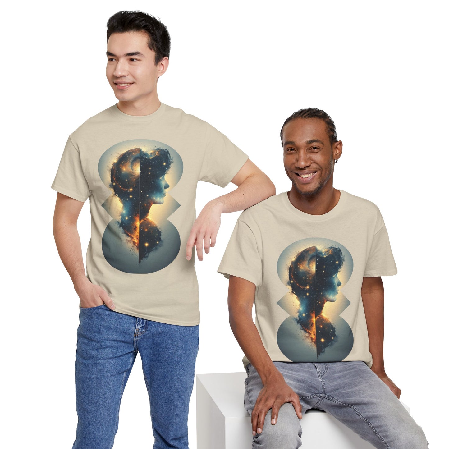 Cosmic Silhouette Galaxy Graphic Art Tee Shirt *Multiple Colors*