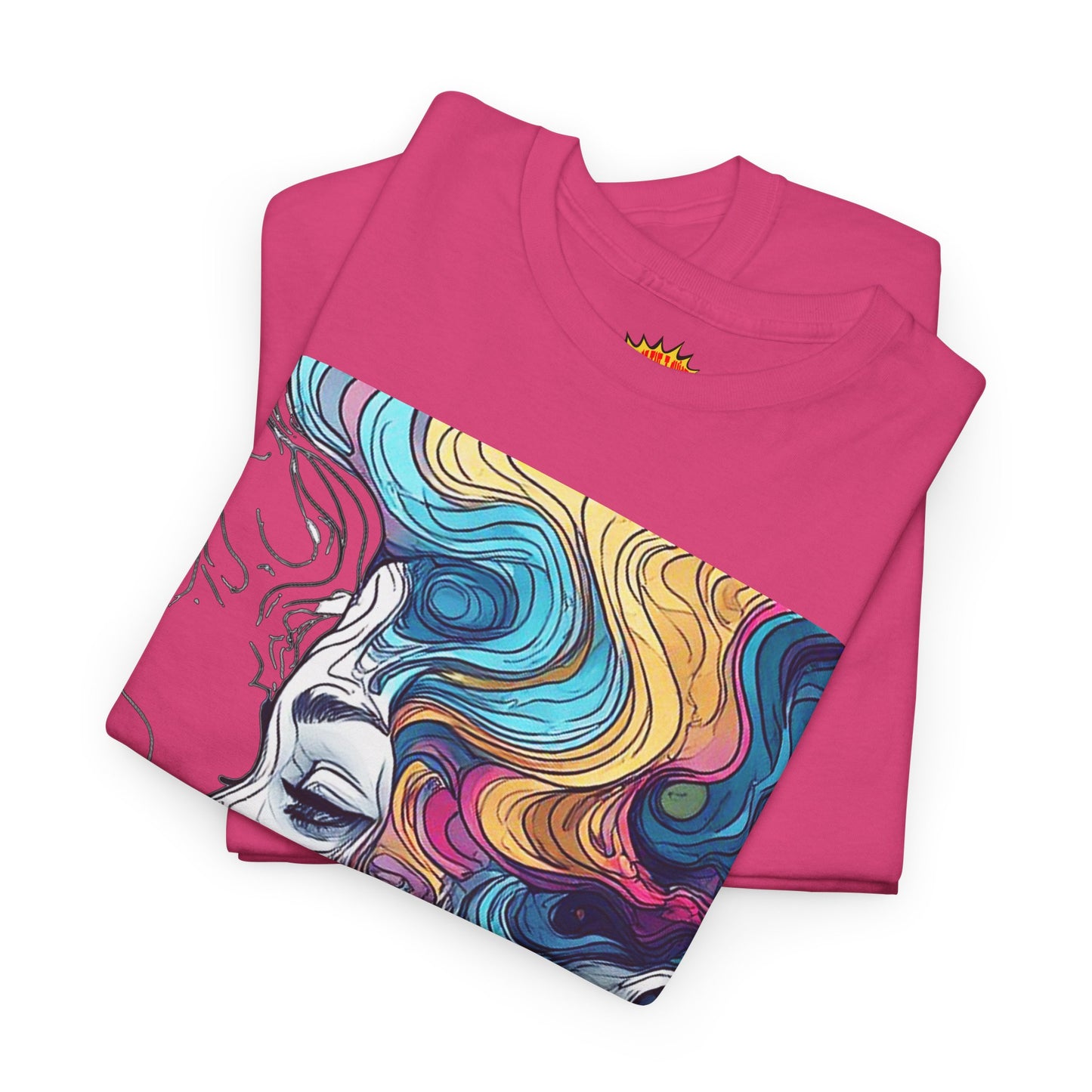 Face w/Color Hair Graphic Art Tee Shirt *Multiple Colors*