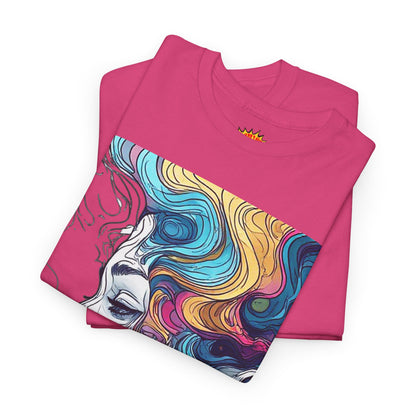 Face w/Color Hair Graphic Art Tee Shirt
