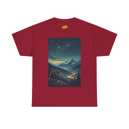 Mountain Bear Aurora Scene T-Shirt
