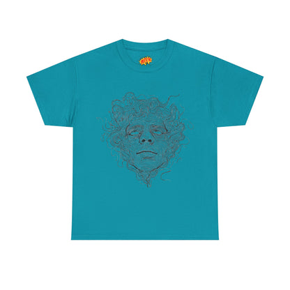 Human Face Line Drawing Graphic Art Tee Shirt