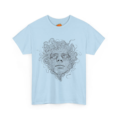Human Face Line Drawing Graphic Art Tee Shirt
