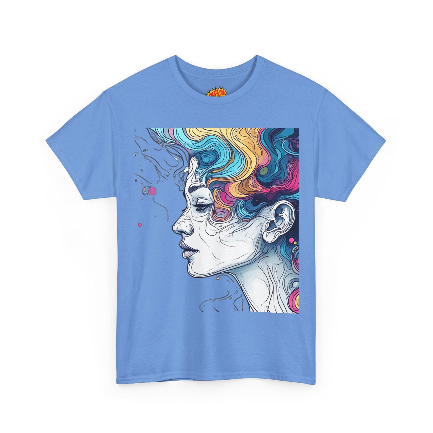 Face w/Color Hair Graphic Art Tee Shirt *Multiple Colors*