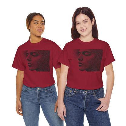 Face Line Drawing Portrait Graphic Art Tee Shirt