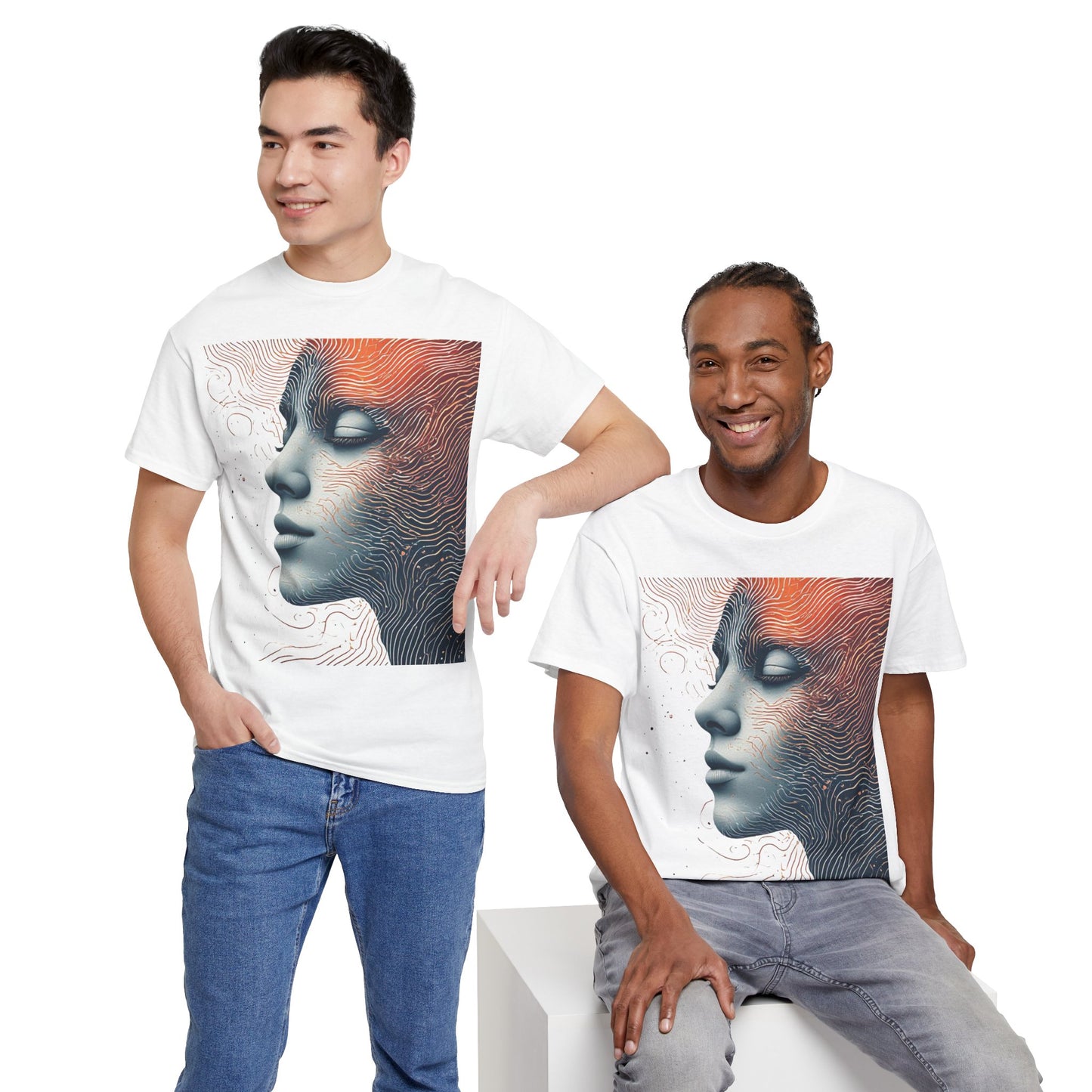 Graphic Art Face Tee Shirt *Multiple Colors*