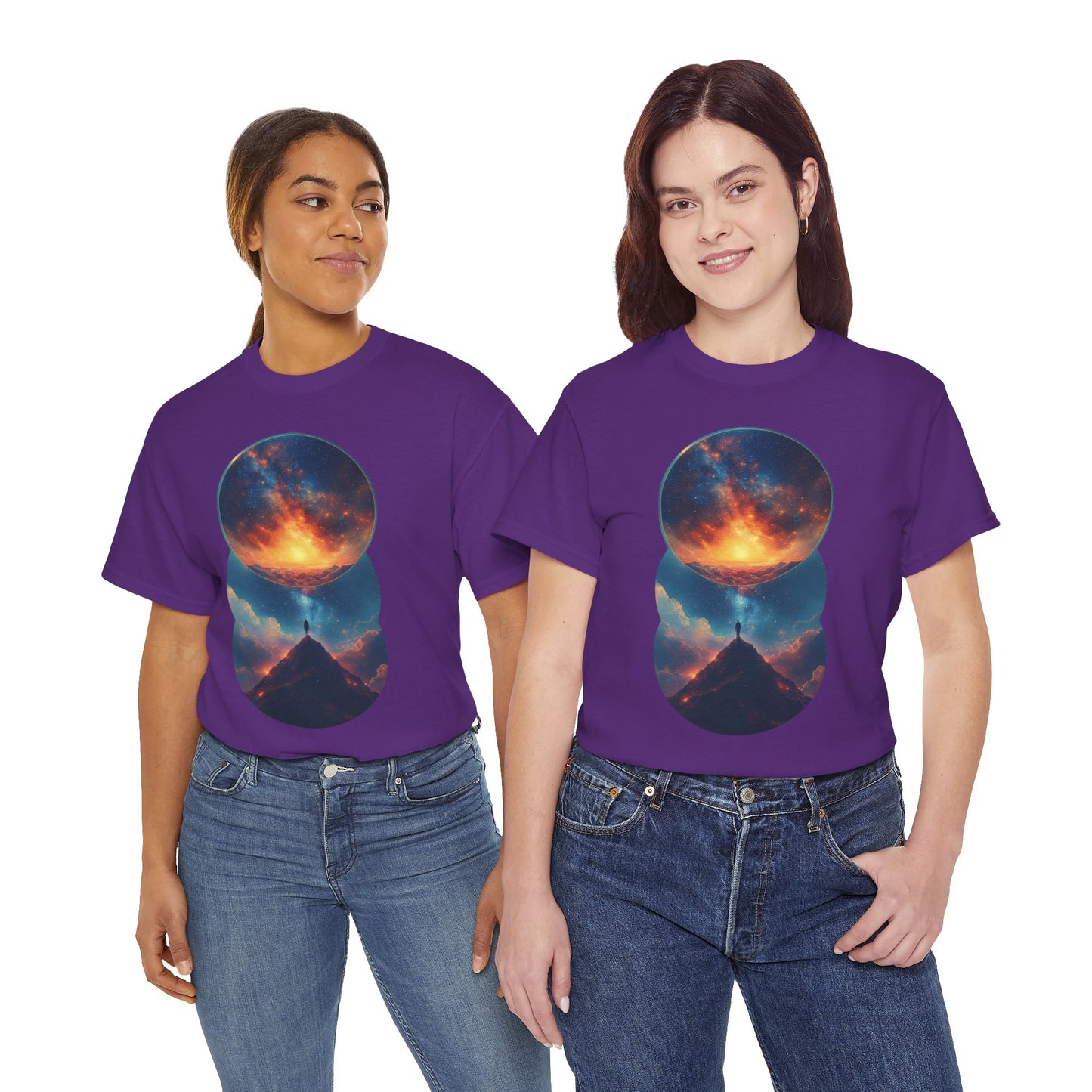 Round Cosmic Galaxy Graphic Art Tee Shirt *Multiple Colors*