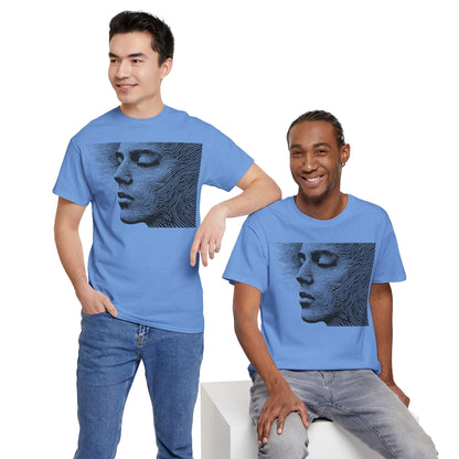 Face Line Drawing Portrait Graphic Art Tee Shirt