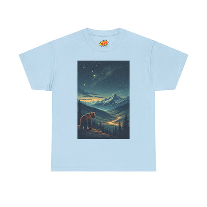 Mountain Bear Aurora Scene T-Shirt