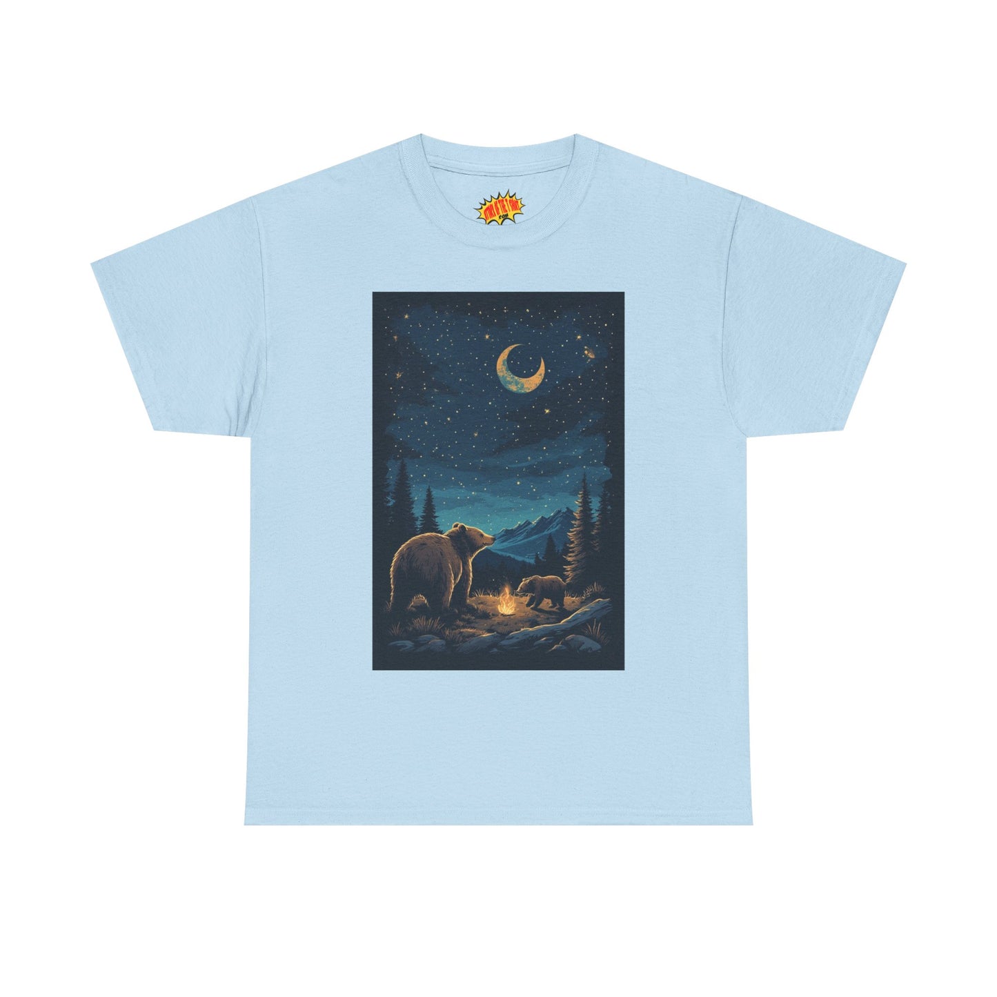 Grizzly Bear with Cub Night Scene T-Shirt *Multiple Colors*