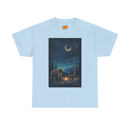 Grizzly Bear with Cub Night Scene T-Shirt