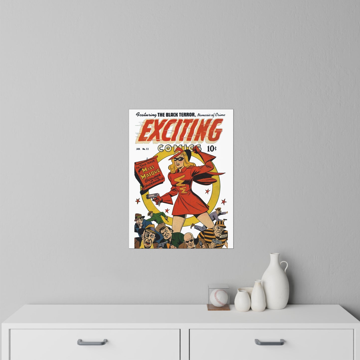 Exciting Comics #53 feat. Miss Masque Wall Decal *Many Sizes Available*