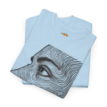 Human Face Profile Line Drawing Graphic Art Tee Shirt