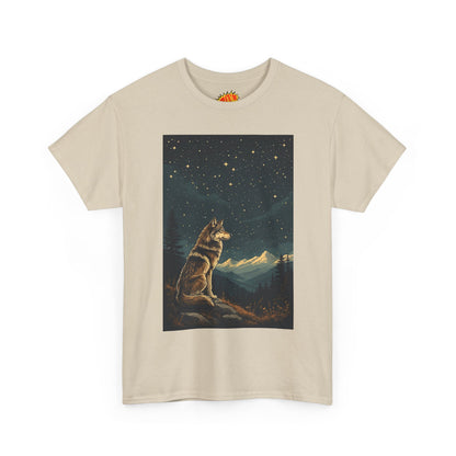 Mountain Wolf with Starry Night T-Shirt