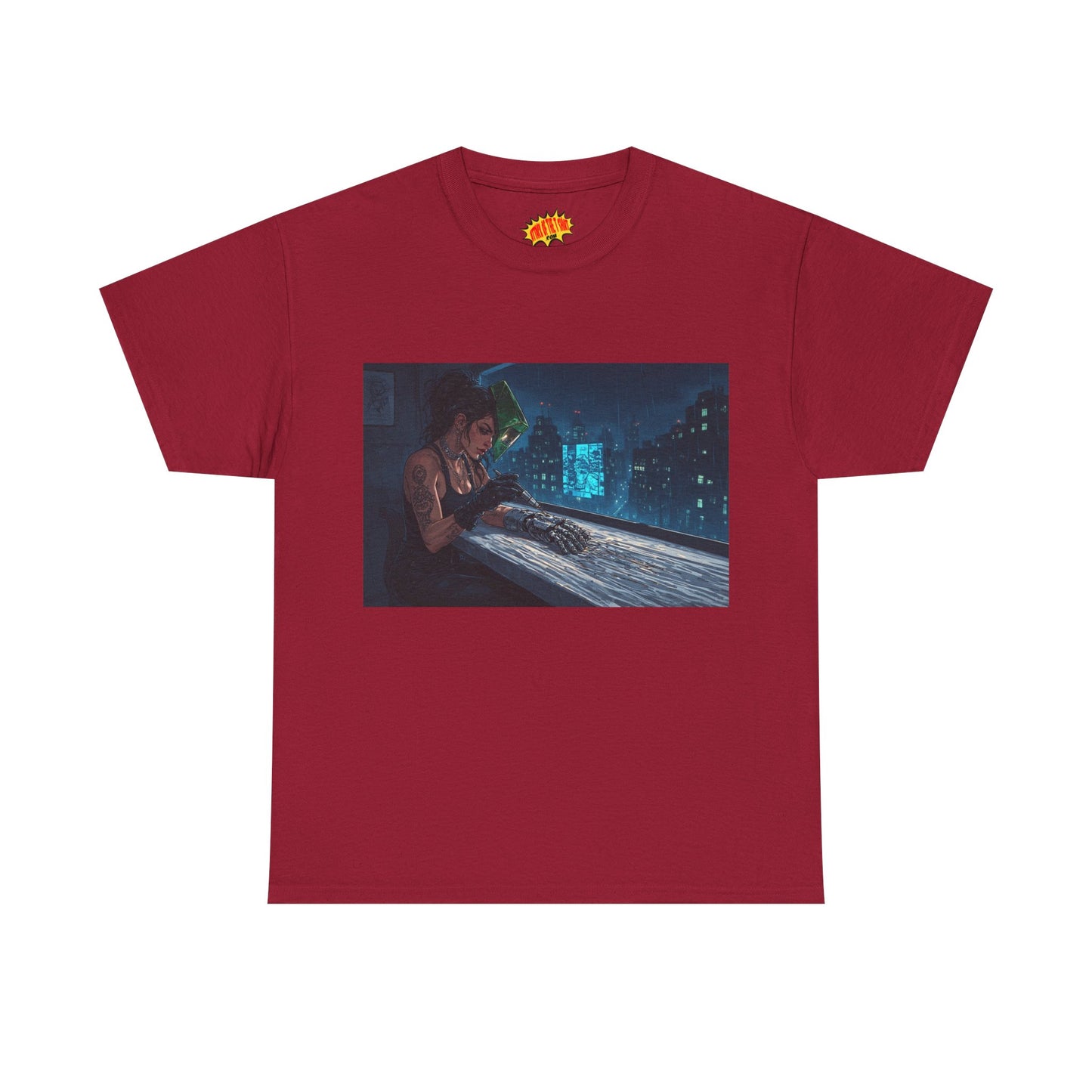 Cyberpunk Women w/Cybernetic Hand Scene T-Shirt *Multiple Colors*