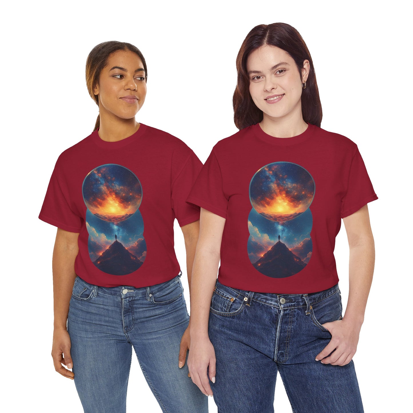 Round Cosmic Galaxy Graphic Art Tee Shirt *Multiple Colors*