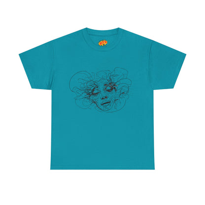 Abstract Face Line Drawing Graphic Art Tee Shirt