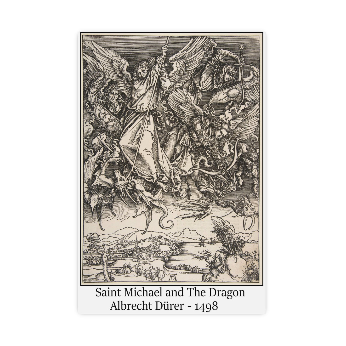 Saint Michael and The Dragon - Albrecht Dürer, 1498