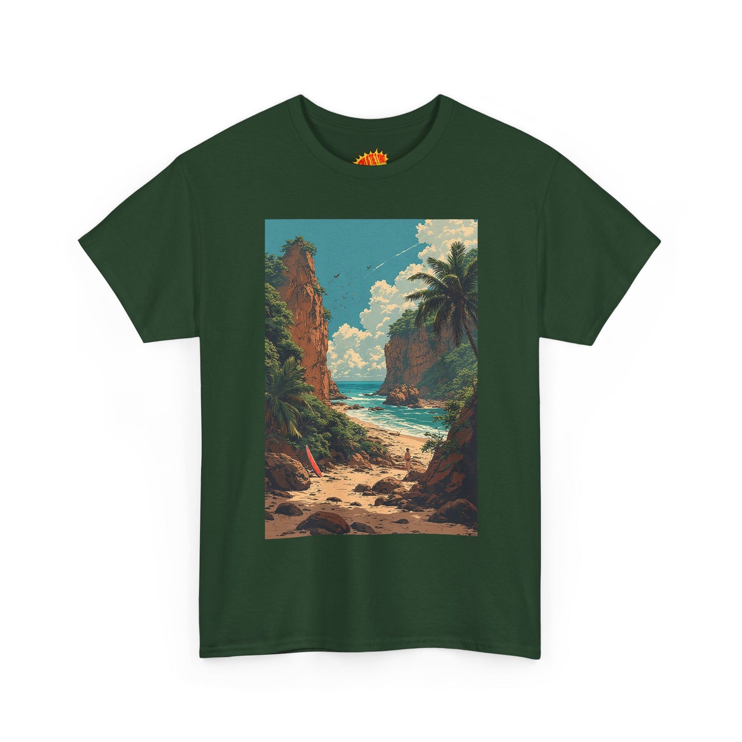 Modern Style Tropical Cliffs Scene T-Shirt *Multiple Colors*