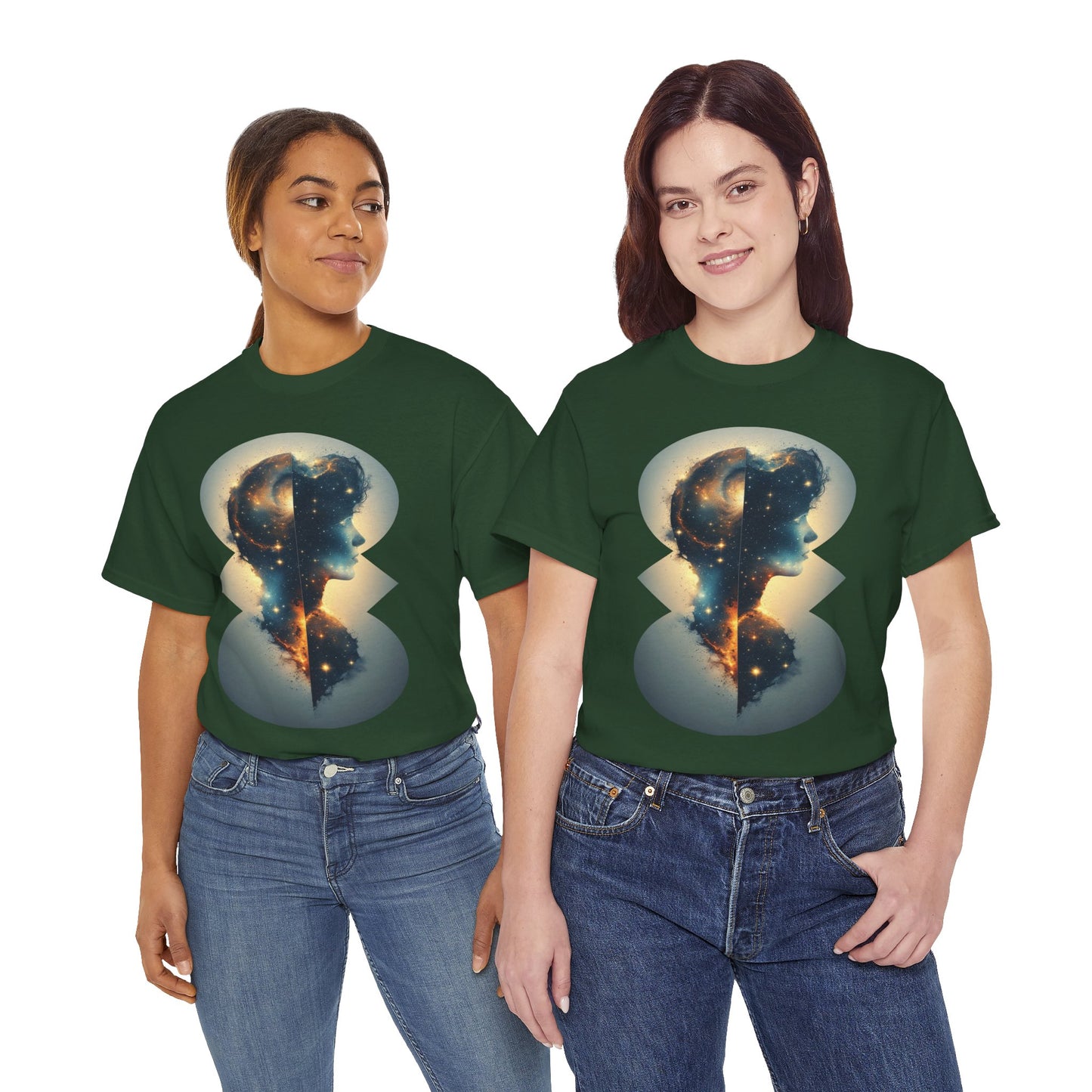 Cosmic Silhouette Galaxy Graphic Art Tee Shirt *Multiple Colors*