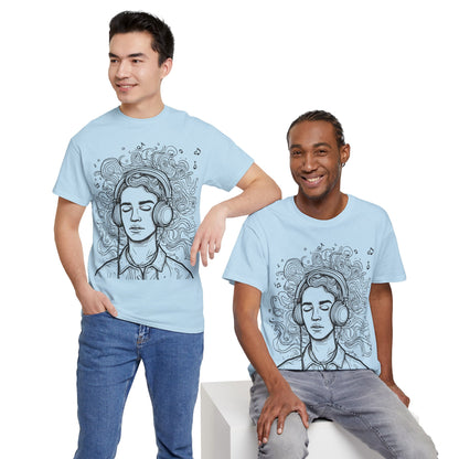 Line Drawing Portrait Graphic Music Art Tee Shirt