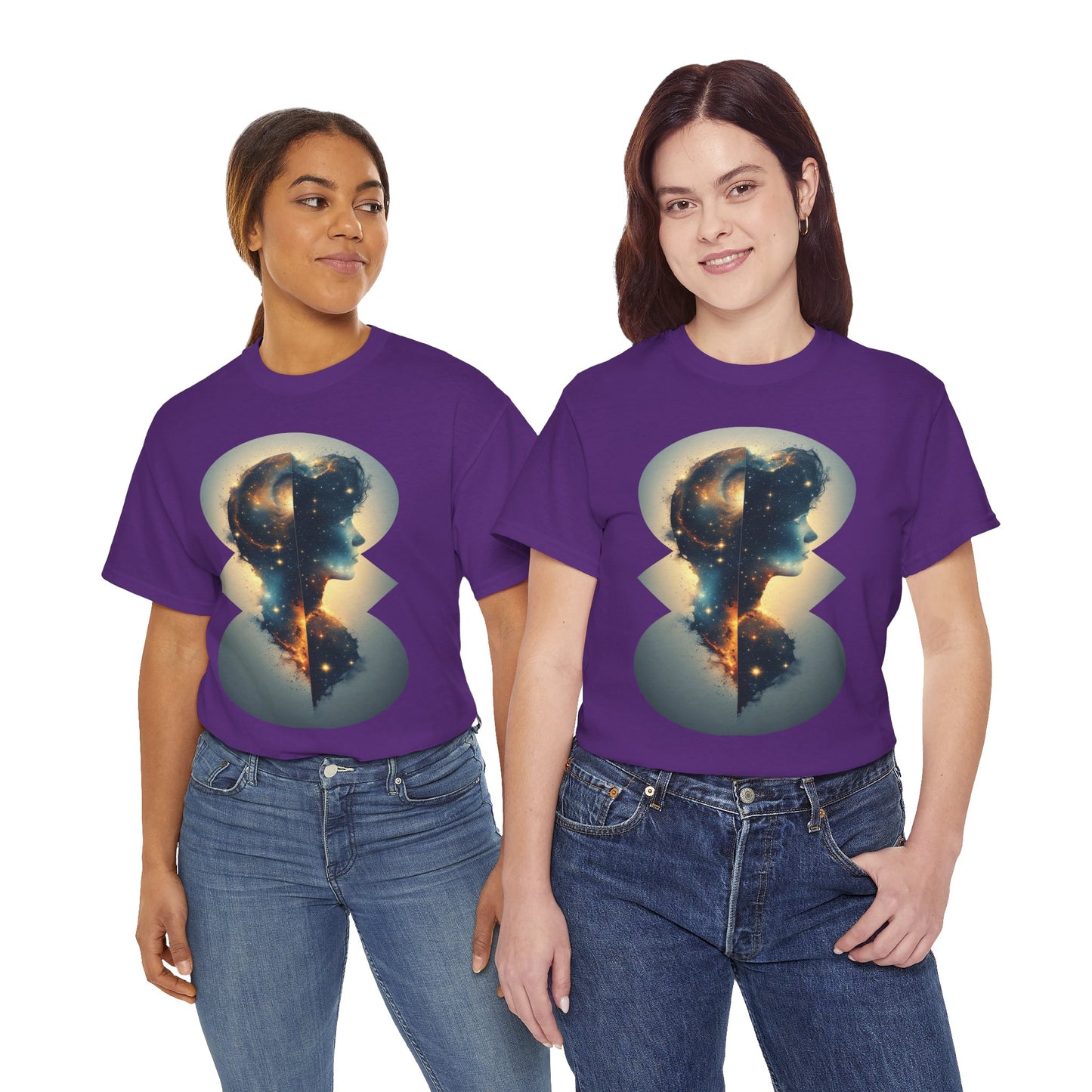 Cosmic Silhouette Galaxy Graphic Art Tee Shirt *Multiple Colors*