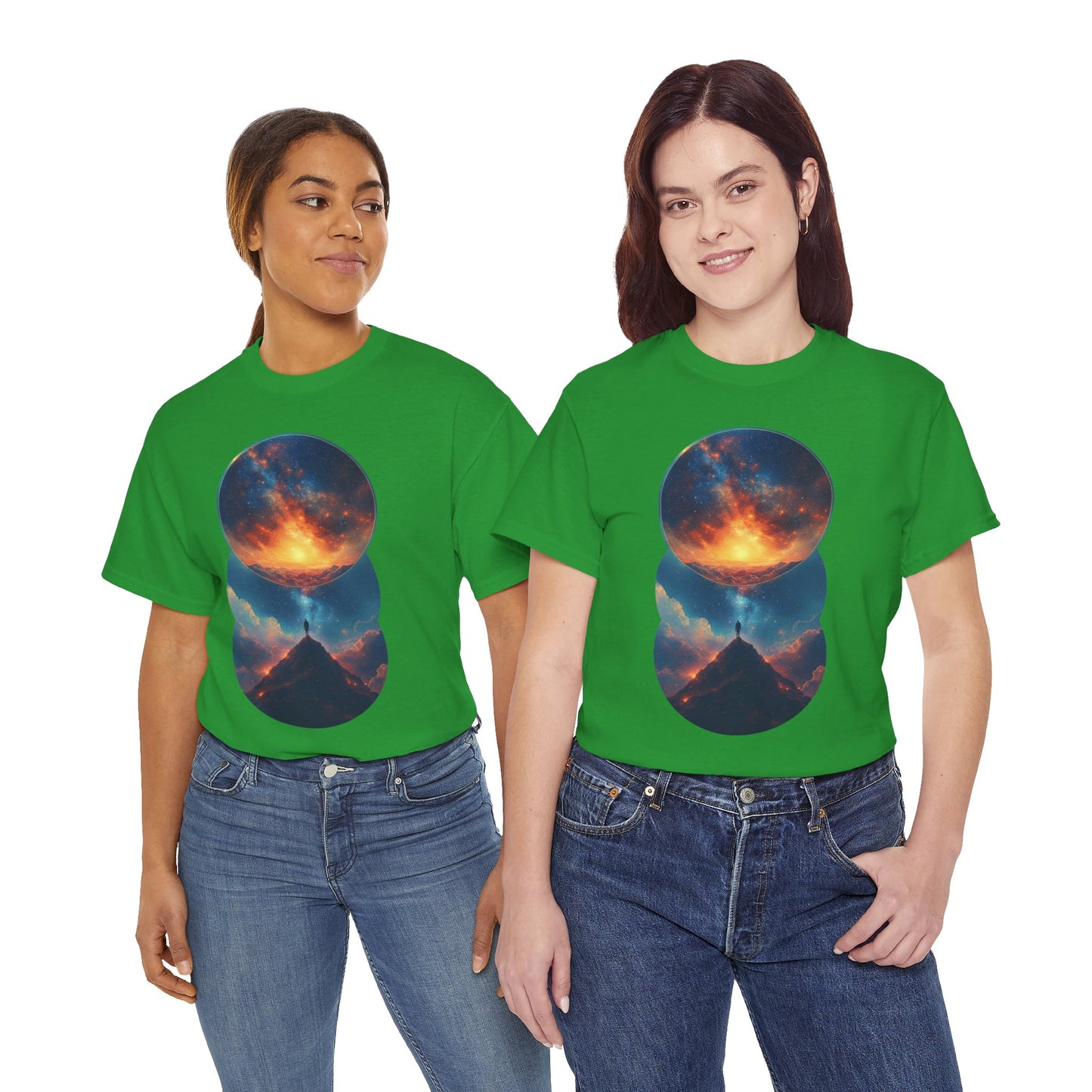 Round Cosmic Galaxy Graphic Art Tee Shirt *Multiple Colors*