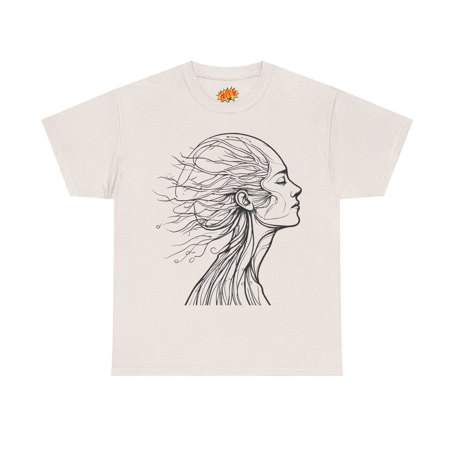 Flowing Line Drawing Face Graphic Art Tee Shirt *Multiple Colors*