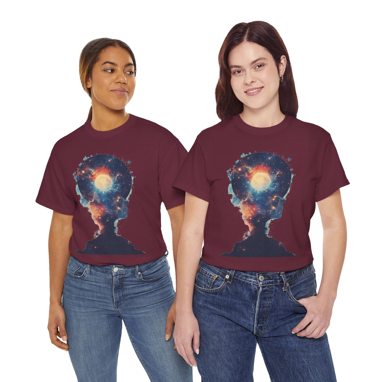 Abstract Galaxy Nebula Art w/Face Graphic Tee Shirt *Multiple Colors*