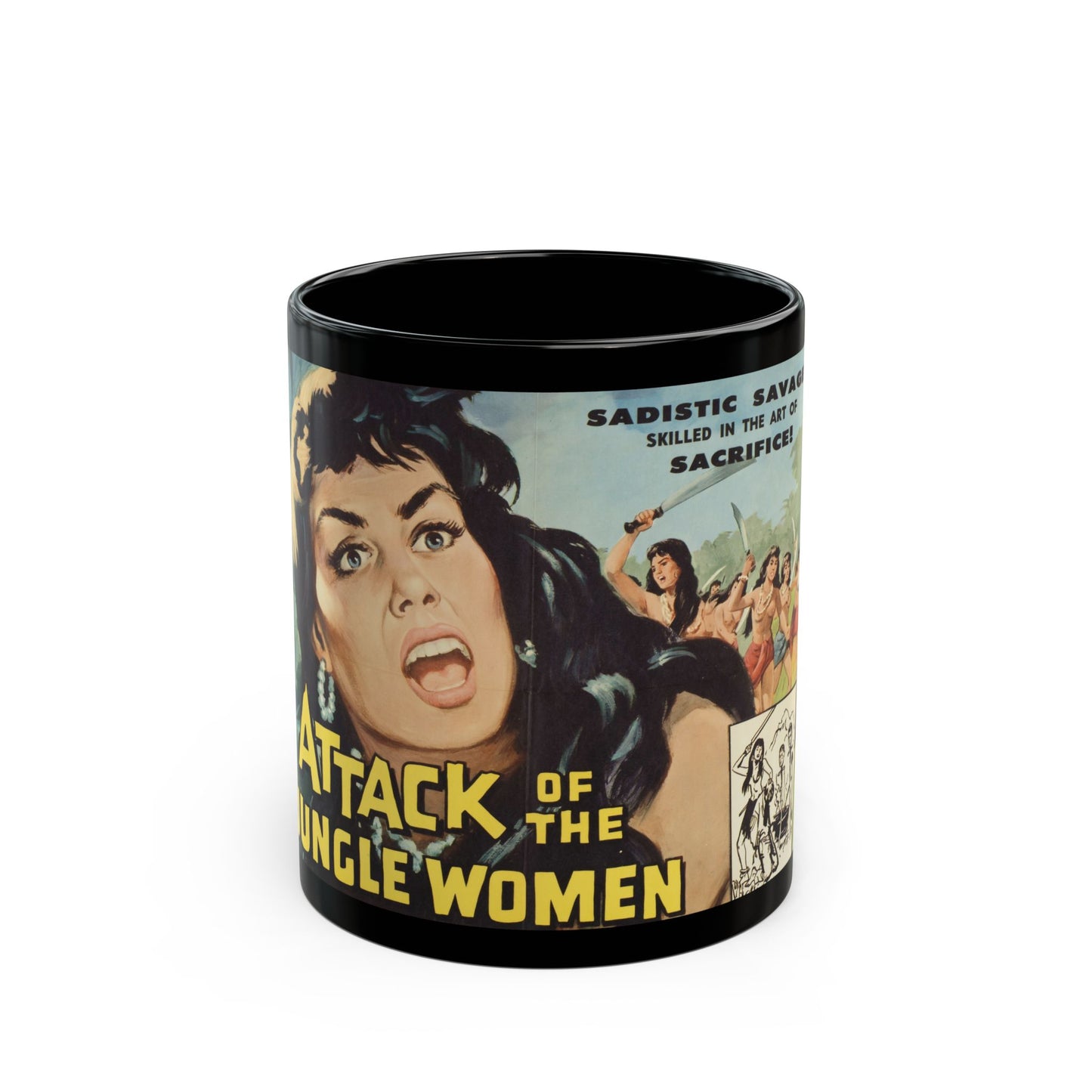 Attack of the Jungle Women Vintage Movie Poster Coffee Mug