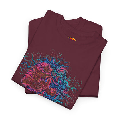 Line Drawing Multicolor Human Graphic Art Tee Shirt