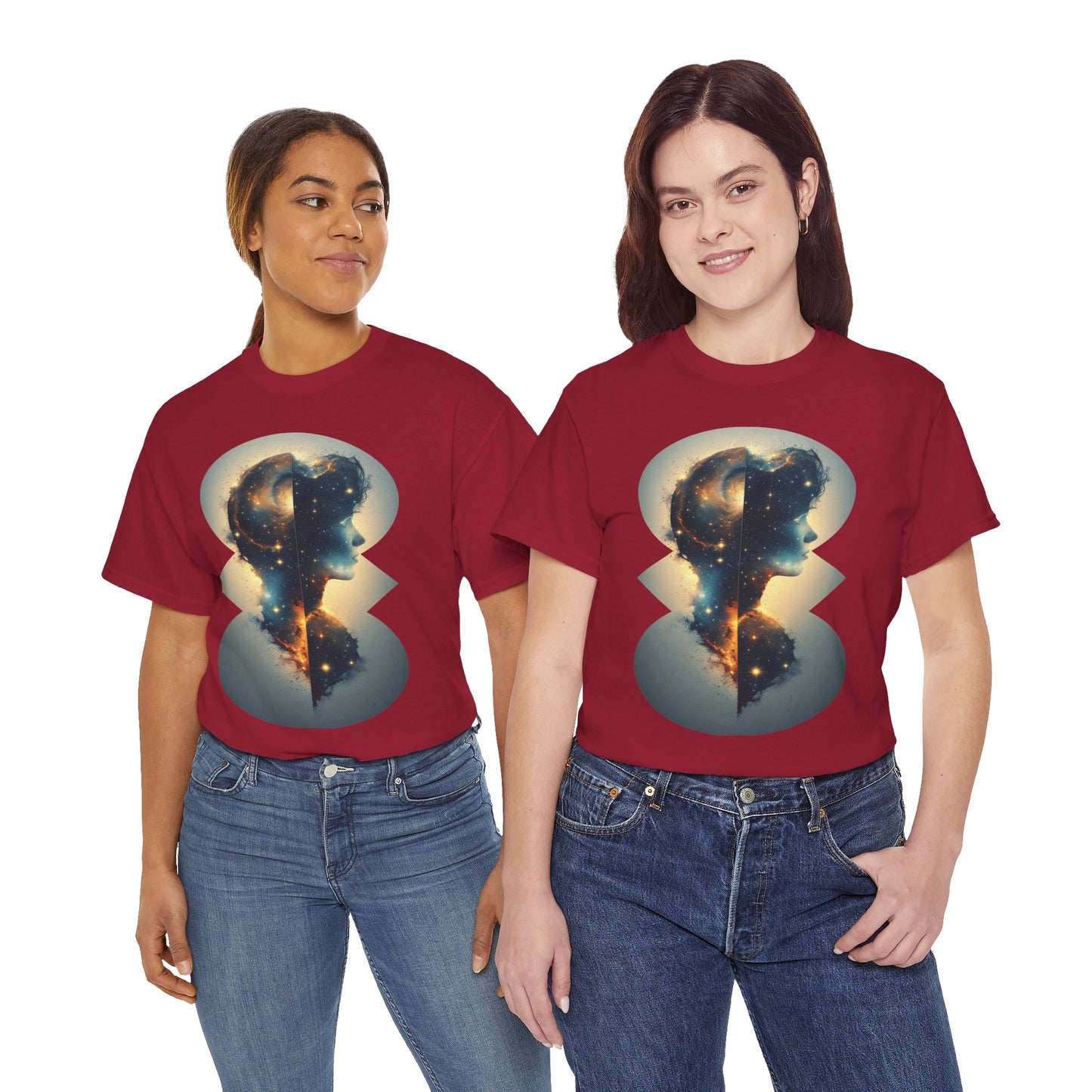 Cosmic Silhouette Galaxy Graphic Art Tee Shirt *Multiple Colors*