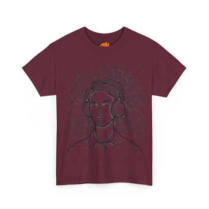 Line Drawing Portrait Graphic Music Art Tee Shirt