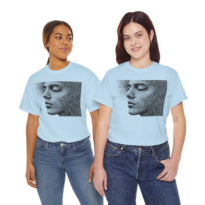 Face Line Drawing Portrait Graphic Art Tee Shirt
