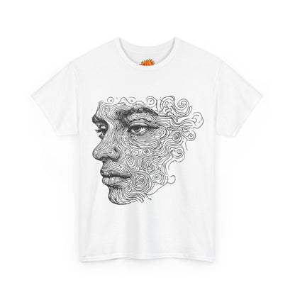 Human Face Silhouette Line Drawing Graphic Art Tee Shirt