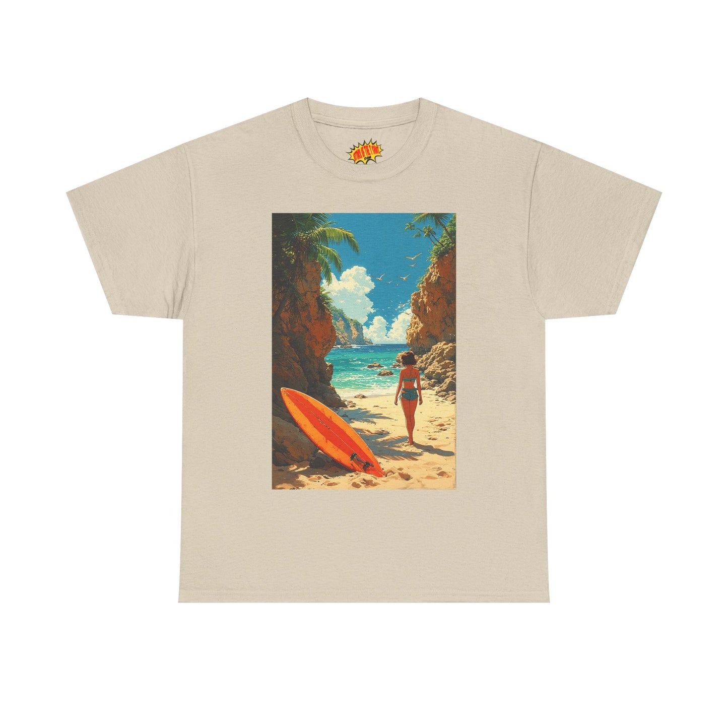Modern Style Tropical Beach Scene T-Shirt *Multiple Colors*