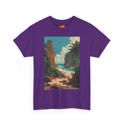Modern Style Tropical Cliffs Scene T-Shirt