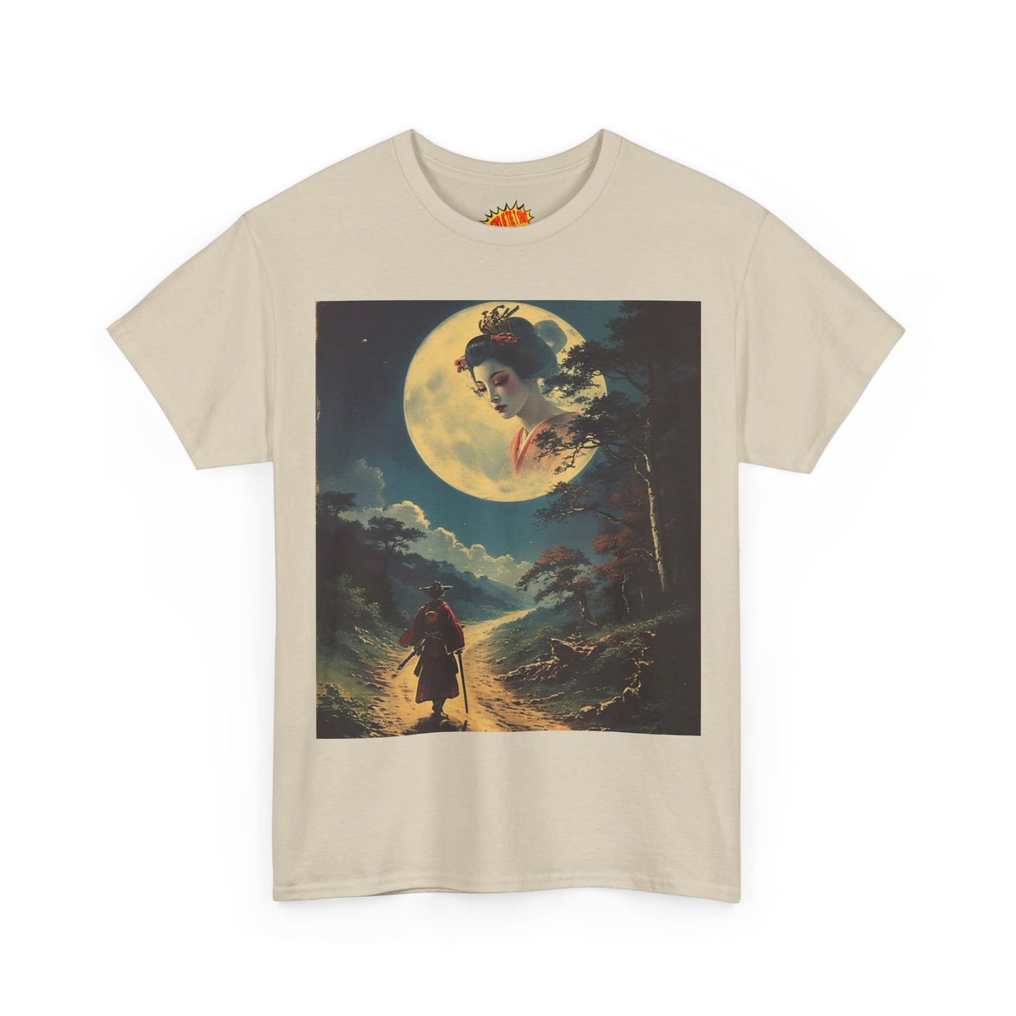 Travelling Samurai w/Full Moon Geisha T-Shirt *Multiple Colors*