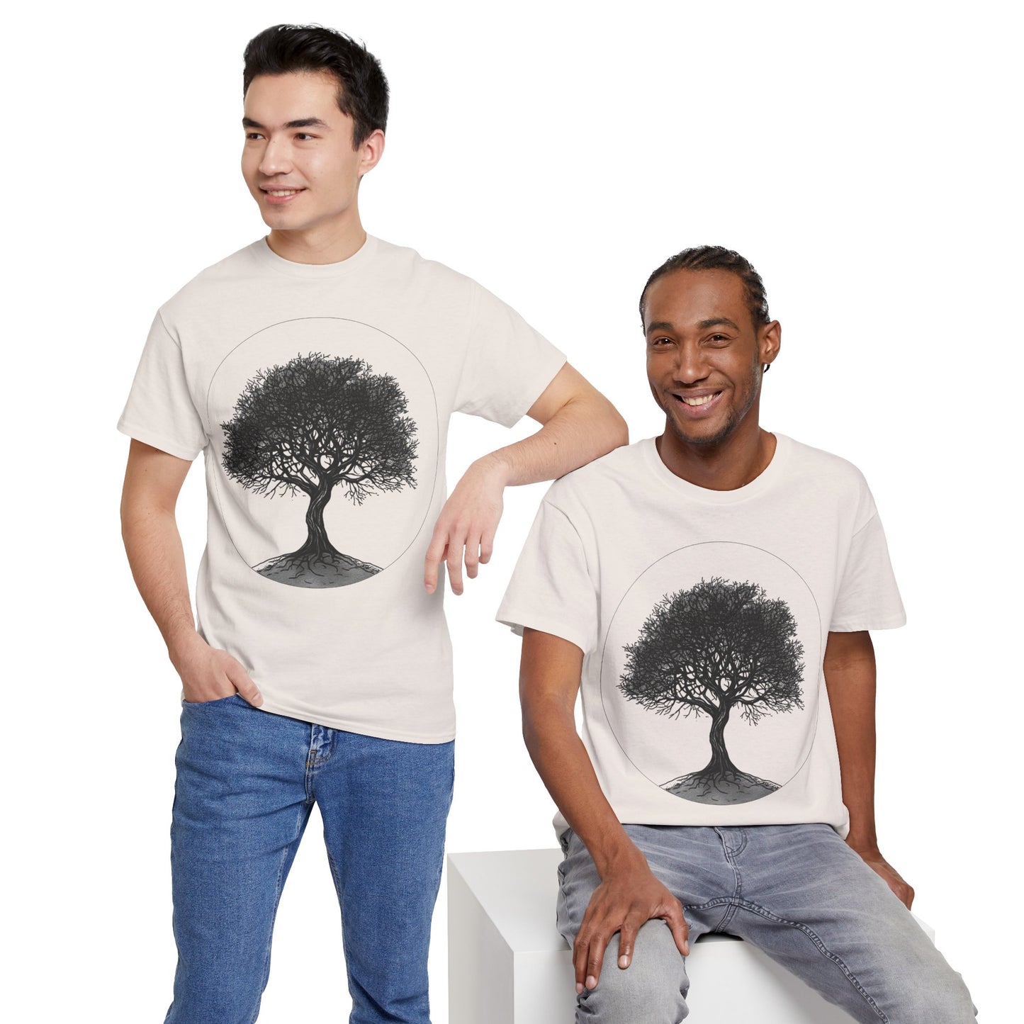 Circle Tree Sketch Drawing Graphic Art Tee Shirt *Multiple Colors*