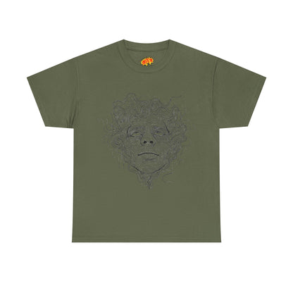 Human Face Line Drawing Graphic Art Tee Shirt