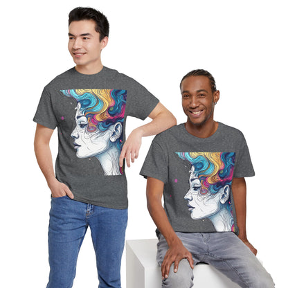 Face w/Color Hair Graphic Art Tee Shirt