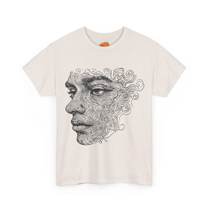 Human Face Silhouette Line Drawing Graphic Art Tee Shirt