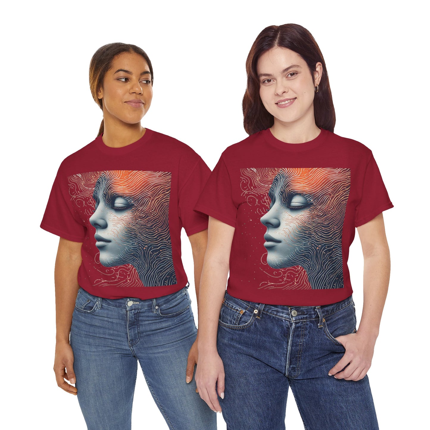 Graphic Art Face Tee Shirt *Multiple Colors*