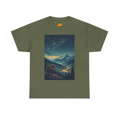 Mountain Bear Aurora Scene T-Shirt