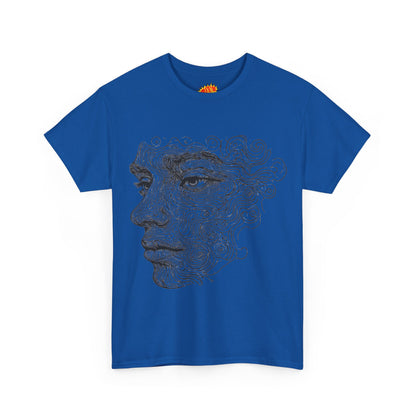 Human Face Silhouette Line Drawing Graphic Art Tee Shirt