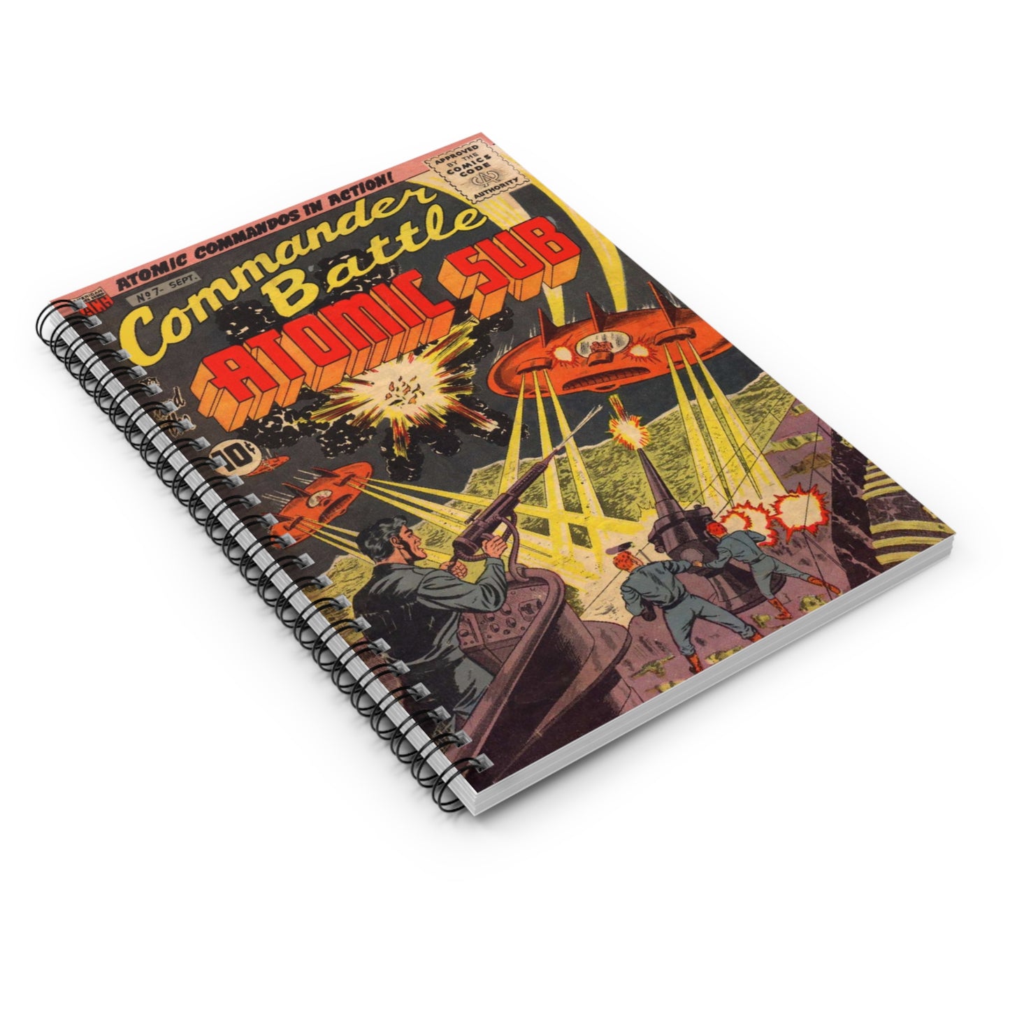 Commander Battle Atomic Sub No. 7 Comic Book Cover Notebook